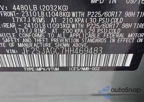 2017 Subaru Forester 2.5I Premium from USA, damaged, VIN JF2SJAGC7HH469483